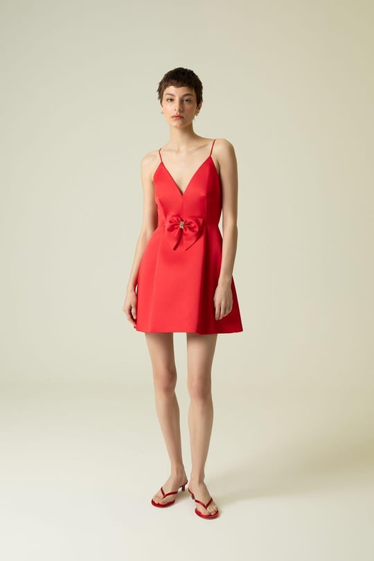 red mini dress graduation Red Midi Dress,short Sleeve Prom Dress,sweet Graduation Dress,custom Made