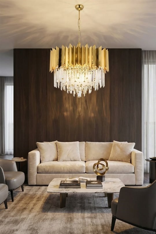 Avonni, 1706 Ailesi Sarı Kaplama Luxury Avize