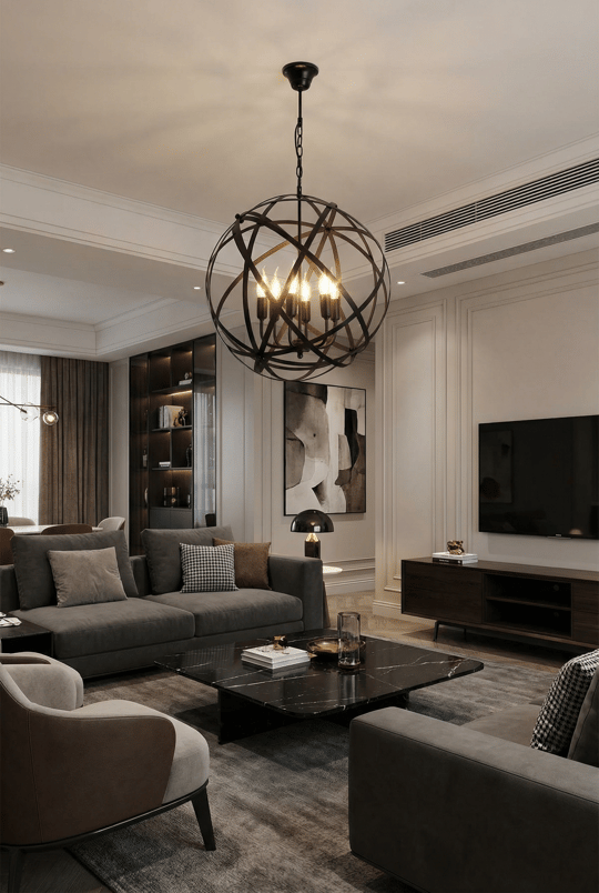 Avonni, 4183 Ailesi Siyah Boyalı Modern Avize 