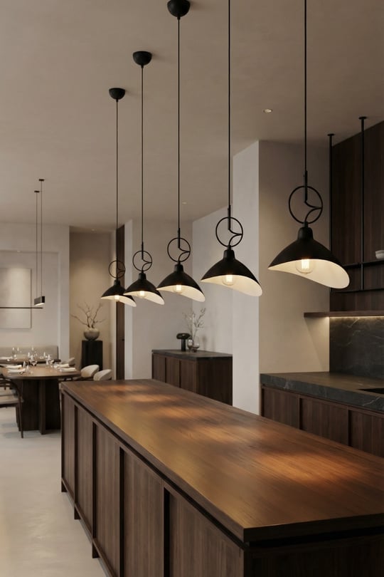 Avonni, 9127 Ailesi Siyah Boyalı Modern Avize 