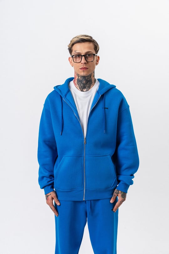 Erkek Respire Yazı Detaylı Kapüşonlu Basic Zip Oversize Hoodie