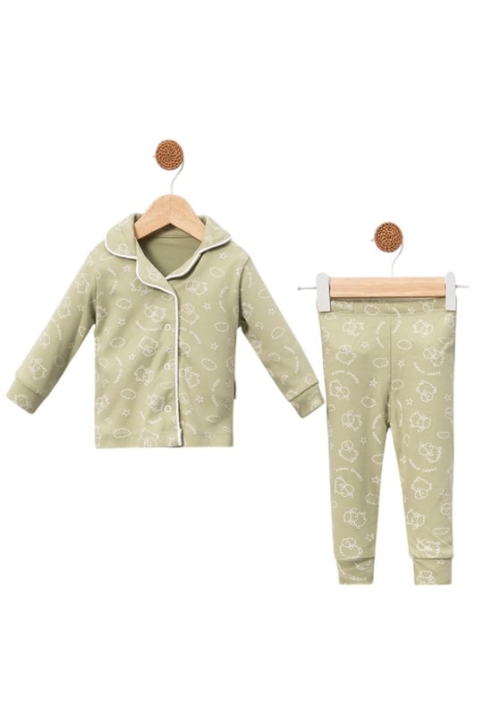 Celira Yeşil Pijama Takımı 6 Ay,9 Ay,12 Ay Erkek Bebek