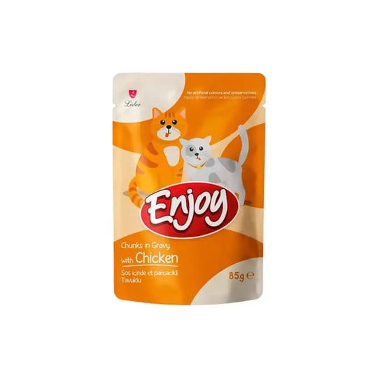 Enjoy Pouch Sos İçinde Et Parçacıklı Tavuklu Yetişkin Kedi Maması 85 gr