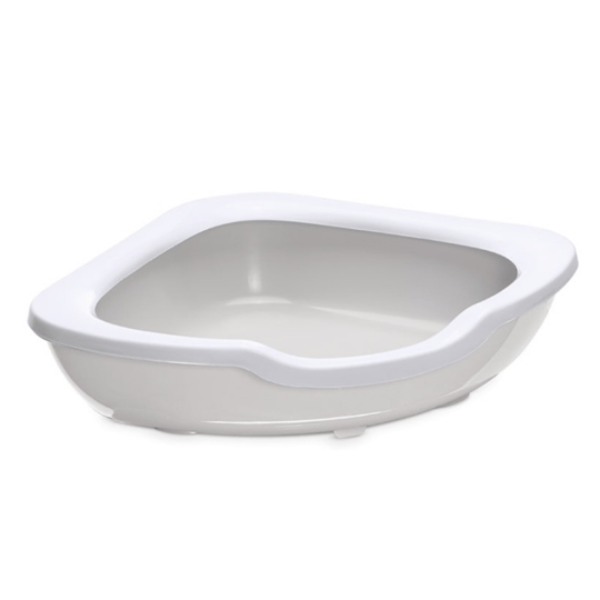 Imac Fred Açık Köşe Kedi Tuvaleti Bej/beyaz 51x51x15,5cm