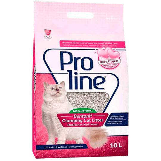 Proline Süper Topaklanan İnce Taneli Bebek Pudralı Bentonit Kedi Kumu 10lt