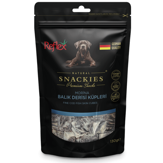 Reflex Snackies Natural Balık Derisi Küpleri Tahılsız Köpek Ödül Maması 130gr