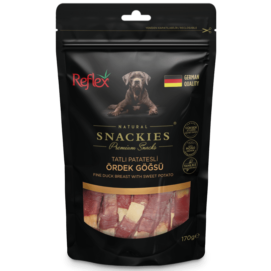 Reflex Snackies Natural Patatesli Ördek Göğsü Tahılsız Köpek Ödül Maması 170gr