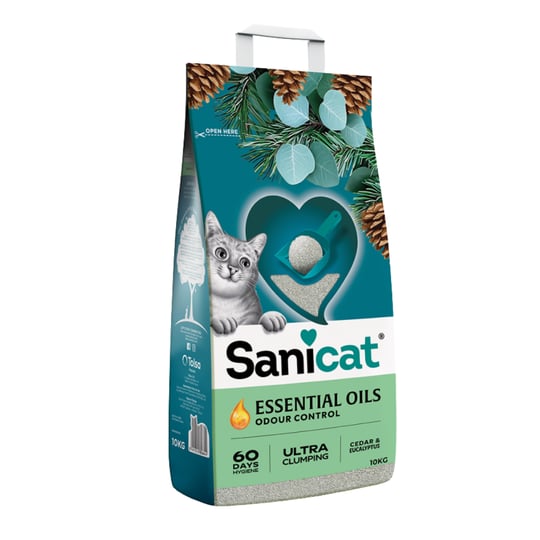 Sanicat Essential Oils Sedir Ağacı ve Okaliptus Kokulu Kedi Kumu 10kg
