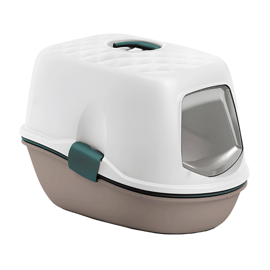 Stefanplast Furba Top Chıc Kapalı Elekli Kedi Tuvaleti Gri Beyaz 58.5x39.4x42cm