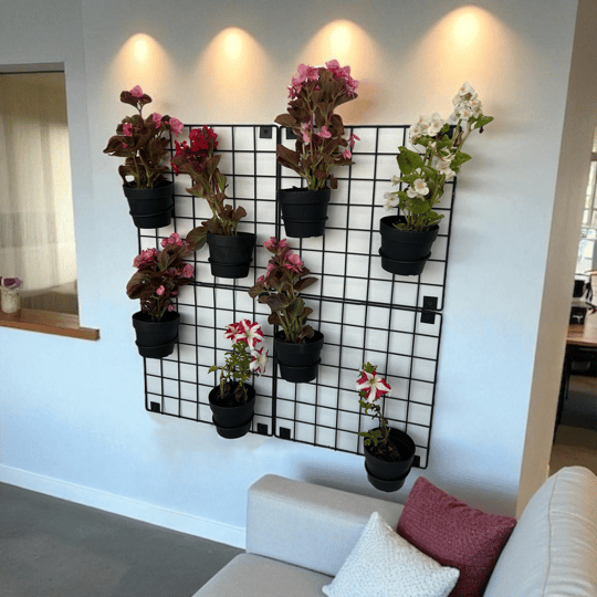 4'lü 33x33 Dekoratif Hasır Tel Duvar Paneli 8 saksılı