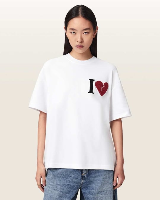 All Saints Beyaz Love Tshirt