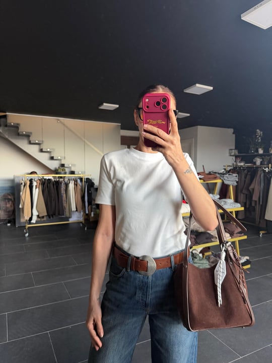 Beyaz Kos Basic Tshirt