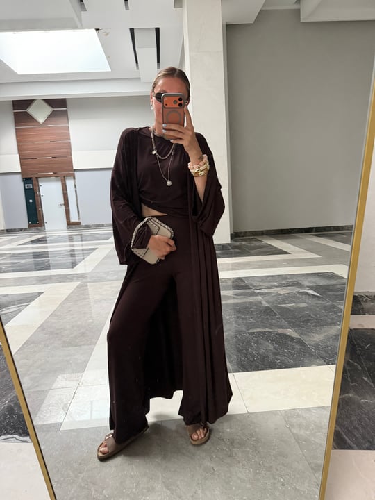 İthal Kimonulu Üçlü Acı Kahve Takım