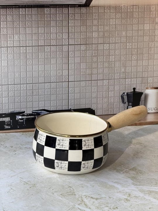 Emaye Sos Tavası Dama Kaçerol 15cm