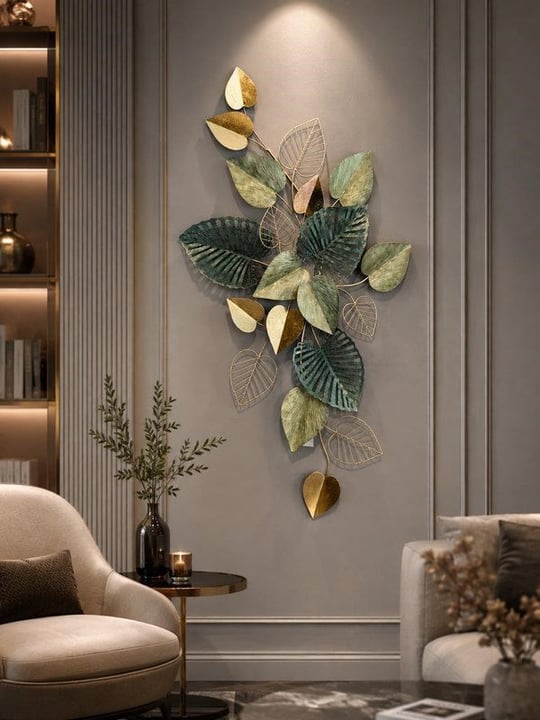 Metal Duvar Panosu 133x69cm Yaprak – Yeşil
