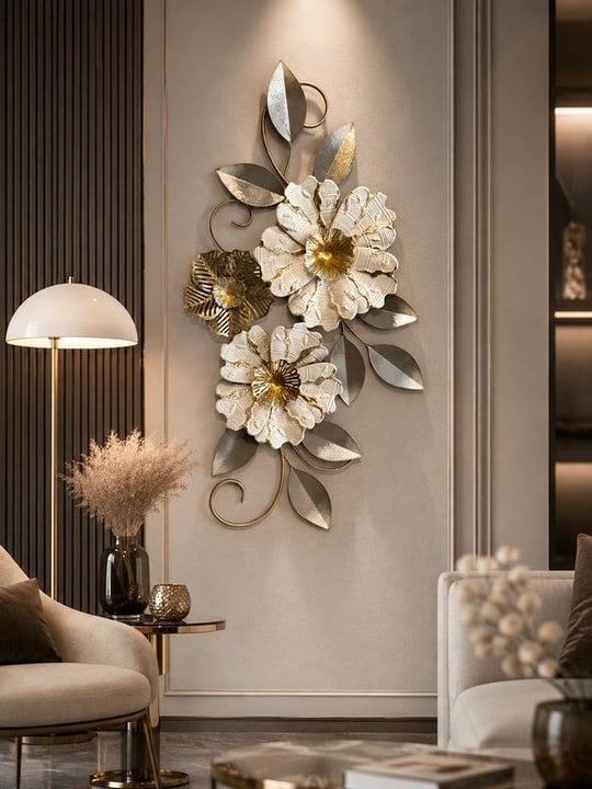 Metal Duvar Panosu 90x49cm Papatya– Beyaz 