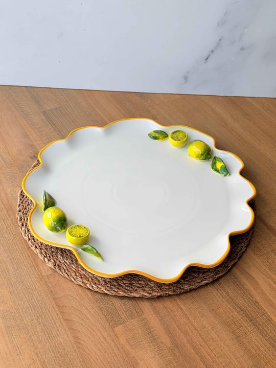 Porselen Amarillo Yuvarlak Sunum Tabak 35 cm