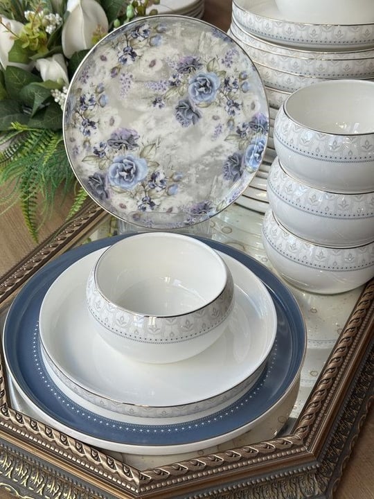 Porselen Yemek Takımı 24 Parça 6 Kişilik BlueRose