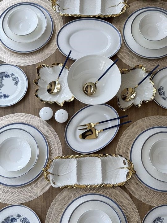 Porselen Yemek Takımı 44 Parça 6 Kişilik Azul
