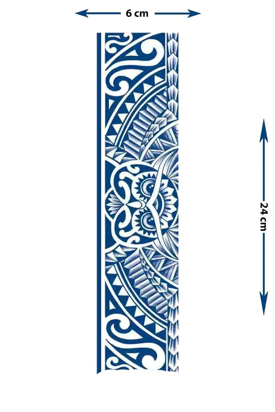 Geometrik Şerit ve Mandala Yarı Kalıcı Dövme / 1 Ay Kalıcı - Sanatsal Çizgi Detaylı Geçici Üst Kol Dövmesi