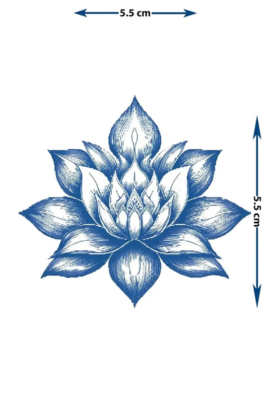 Lotus Çiçeği Yarı Kalıcı Dövme / 1 Ay Kalıcı - Spiritüel ve Modern Geçici Omuz Dövmesi