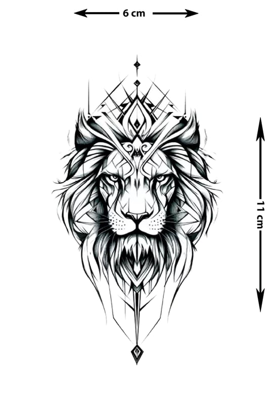 Minimalist Mesa Üçgen Aslan Yüzü Dövmesi