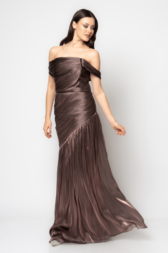 strapless open back dress MINERVA MAXI DRESS