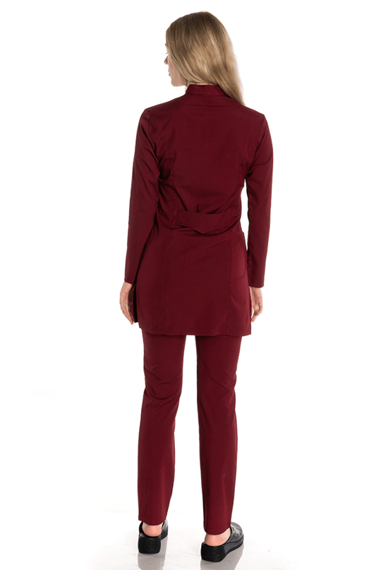 Bordo Likralı Renkli Tesettür Scrubs Takım