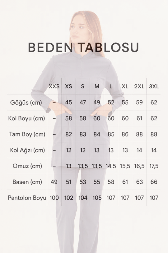 Patlıcan Moru Likralı Tesettür Scrubs Takım