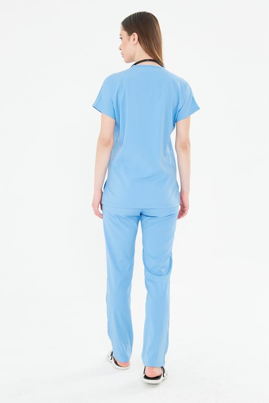 Tıpmod Açık Mavi 15-4225 Likralı Greys Scrubs Takım