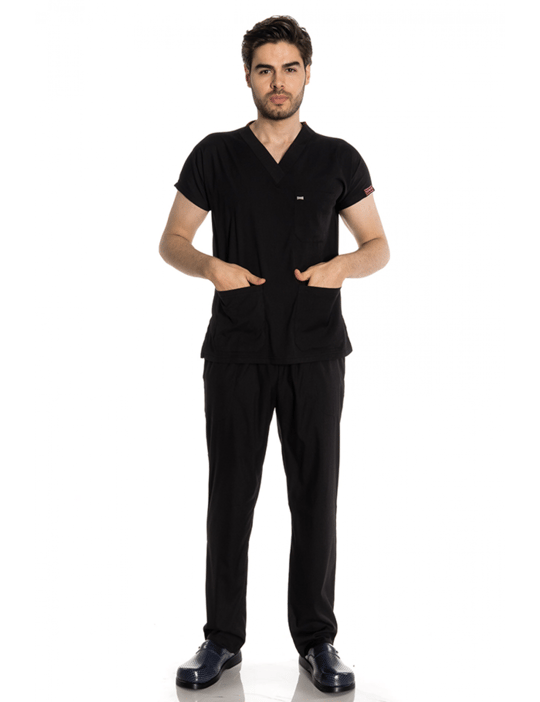 Siyah Likralı Greys Scrubs Takım