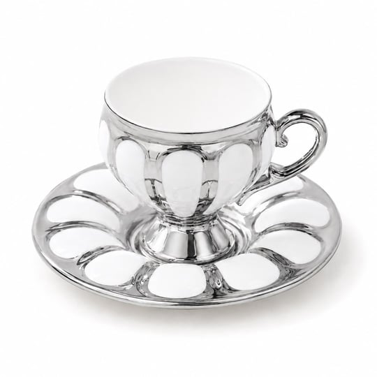 Luna 6 Lı Kahve Fincan Takımı Silver