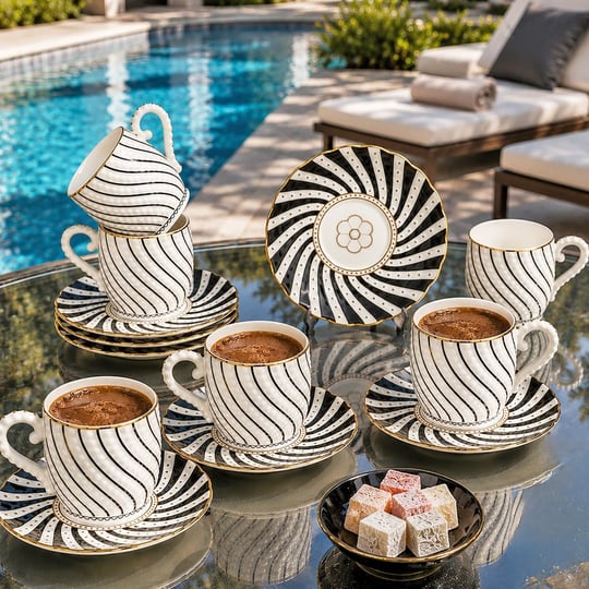 Royking Loren Set of 6 Coffee Cups 8924222993228 | Matmazel Home