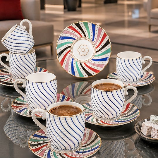 Royking Loren Set of 6 Coffee Cups 8924222993228 | Matmazel Home