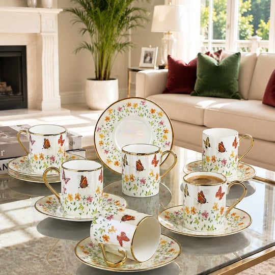 Royking Loren Set of 6 Coffee Cups 8924222993228 | Matmazel Home