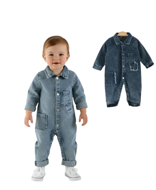 Bebek, Denim Salopet - Mavi