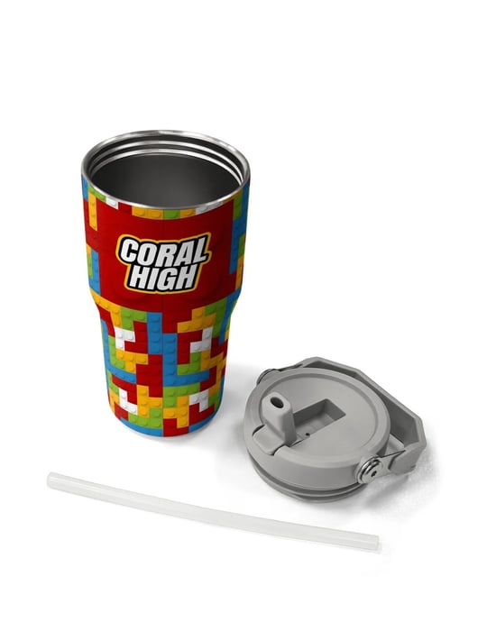 Coral High Lego Renkli Blok Desenli Katlanır Ağızlıklı Çelik Termos 600 ml 38917