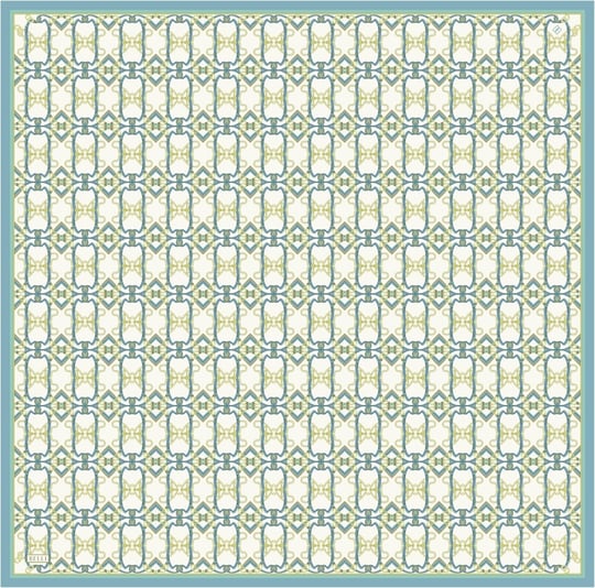 Çok Renkli Klasik Desen %100 Twill İpek Eşarp 4328 - 82
