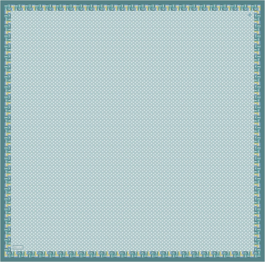 Açık Mavi Klasik Desen %100 Twill İpek Eşarp 4326-54