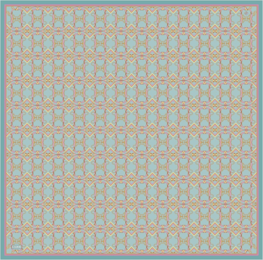 Bebe Mavisi Klasik Desen %100 Twill İpek Eşarp 4328-51