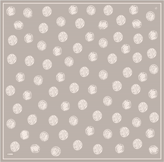 Bej Geometrik Desen %100 Twill İpek Eşarp 4427-03