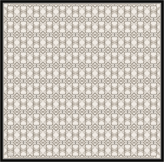 Bej Klasik Desen %100 Twill İpek Eşarp 4328-84
