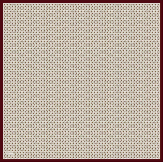 Bej Monogram Desen %100 Twill İpek Eşarp 4418-04