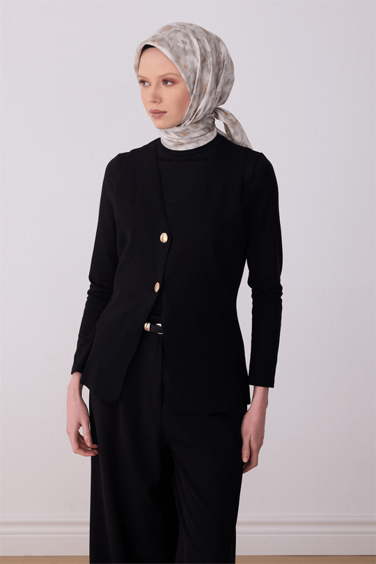 Belli Bej Çiçek Desen %100 Twill İpek Eşarp 4319-83
