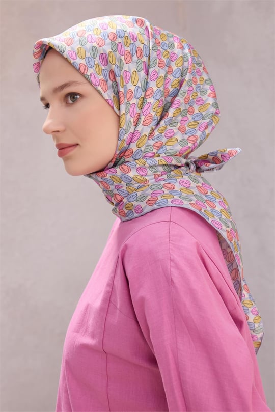 {URUNSEO_TITLE} | BELLI | BELLİ İPEK EŞARP | BELLİ ÇİÇEK DESEN İPEK EŞARP 4204D (TWILL) PEMBE - 80