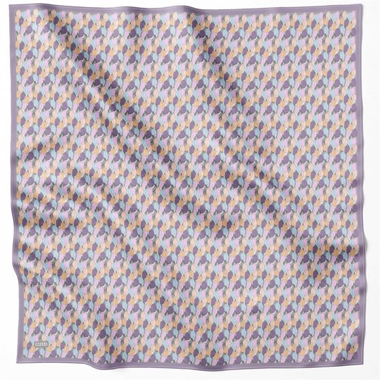 BELLİ ÇİÇEK DESEN İPEK EŞARP 4204D (TWILL) LİLA - 33