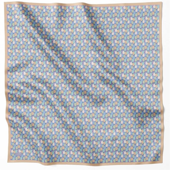 BELLİ ÇİÇEK DESEN İPEK EŞARP 4204D (TWILL) TURUNCU - 10