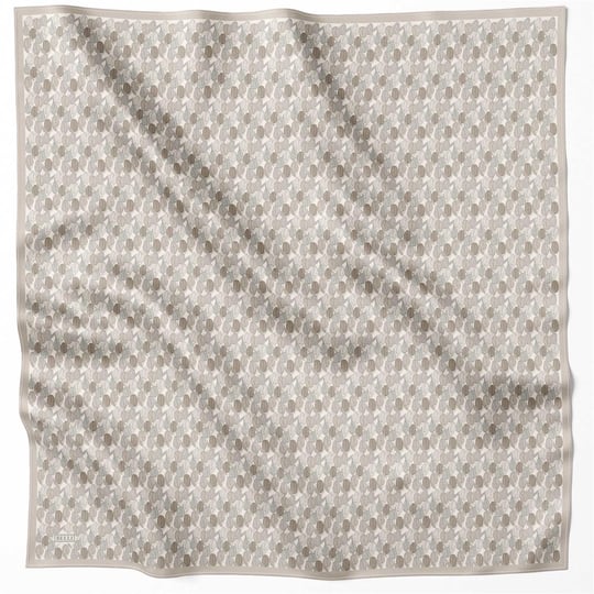 BELLİ ÇİÇEK DESEN İPEK EŞARP 4204D (TWILL) BEJ - 84