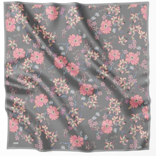 {URUNSEO_TITLE} | BELLI | BELLİ İPEK EŞARP | BELLİ ÇİÇEK DESEN İPEK EŞARP 4210D (TWILL) GRİ - 83