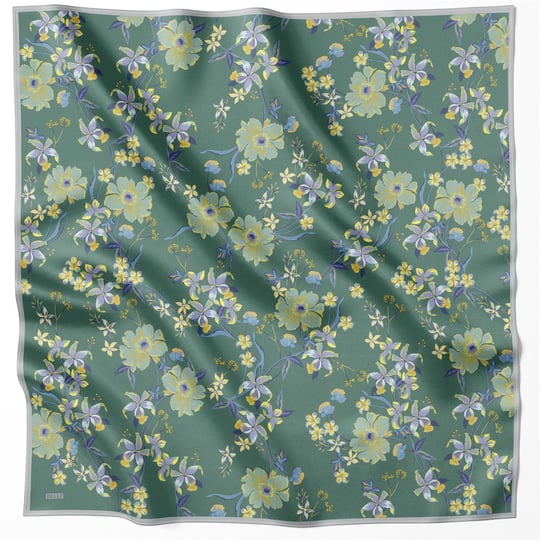 {URUNSEO_TITLE} | BELLI | BELLİ İPEK EŞARP | BELLİ ÇİÇEK DESEN İPEK EŞARP 4210D (TWILL) ZÜMRÜT - 56